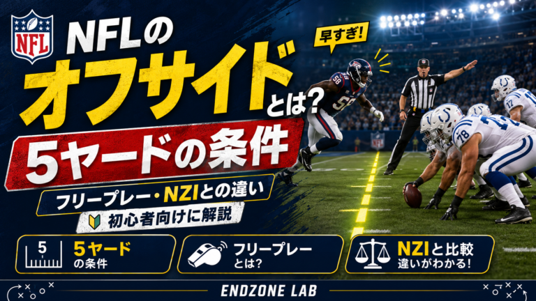 NFLのオフサイドとは?5ヤードの条件・フリープレー・NZIとの違いを初心者向けに解説